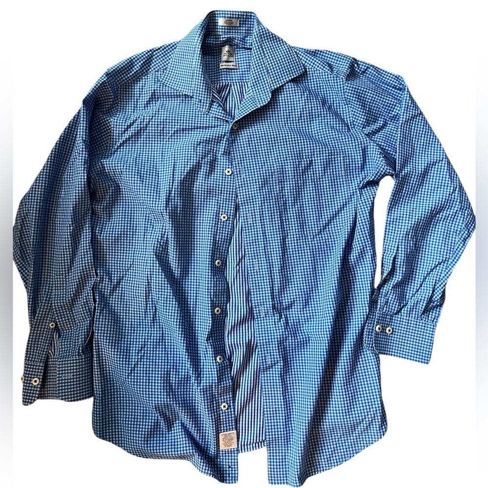 Peter Millar Blue Micro-Check Dress Shirt